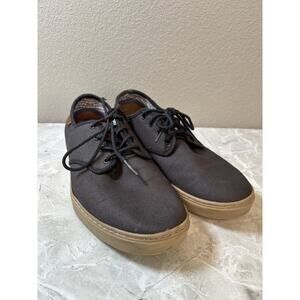 Vans Mens Ludlow Black Canvas Casual Shoe Size 9.5 Tan Sole Low Top‎ OTW
